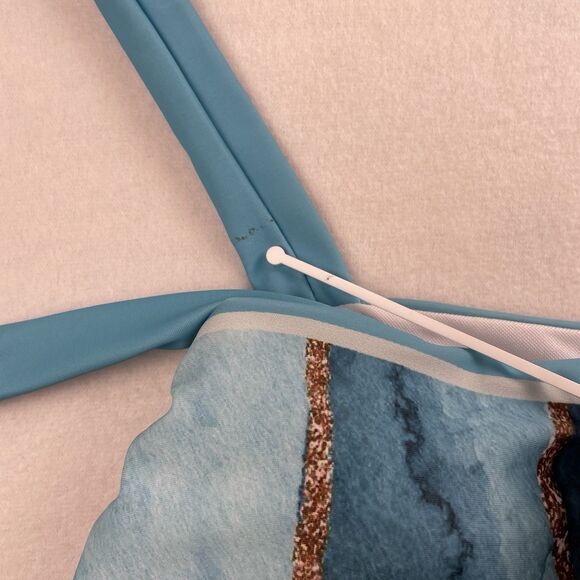 Women’s Aqua Print One Piece Bathing Suits one-M - Picture 8 of 9